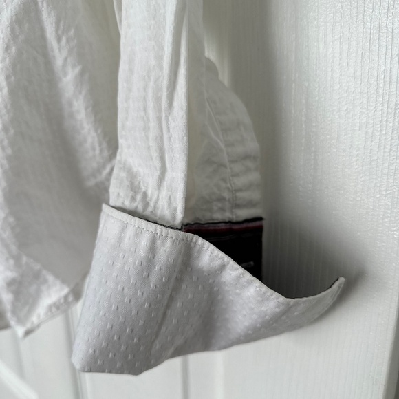 Men’s Guess French Cuff Shirt - Blue White - Size S - Picture 4 of 4